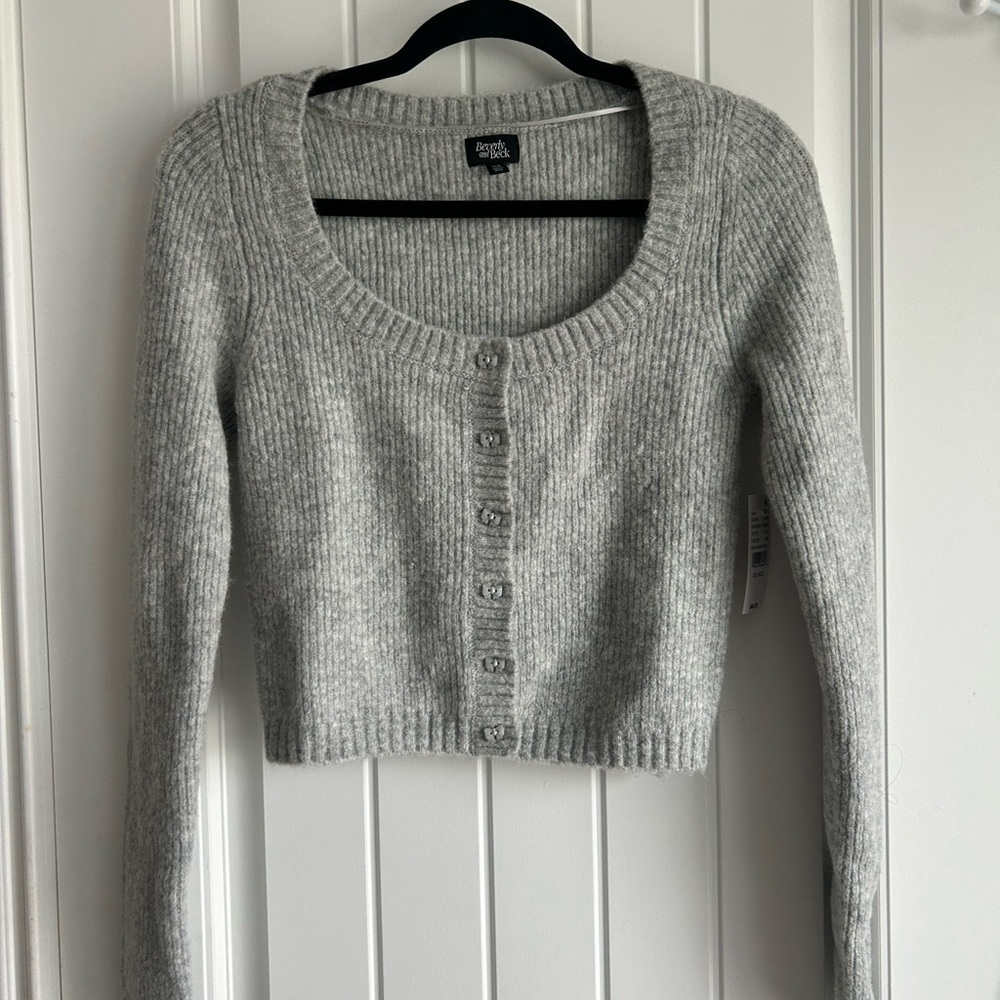 PacSun Gray Cardigan Soft Knit Sweater